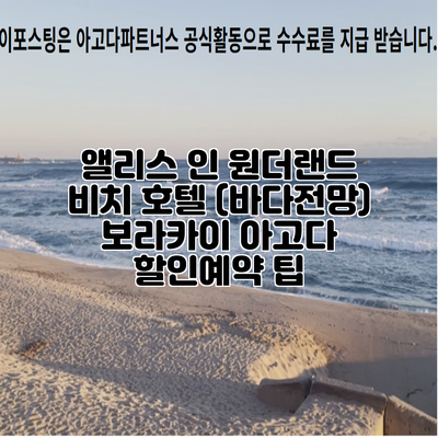 앨리스 인 원더랜드 비치 호텔 (바다전망) 보라카이 아고다 할인예약 팁