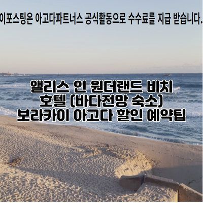 앨리스 인 원더랜드 비치 호텔 (바다전망 숙소) 보라카이 아고다 할인 예약팁