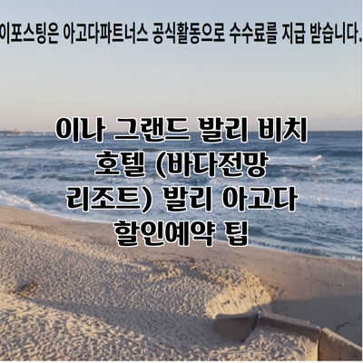 이나 그랜드 발리 비치 호텔 (바다전망 리조트) 발리 아고다 할인예약 팁
