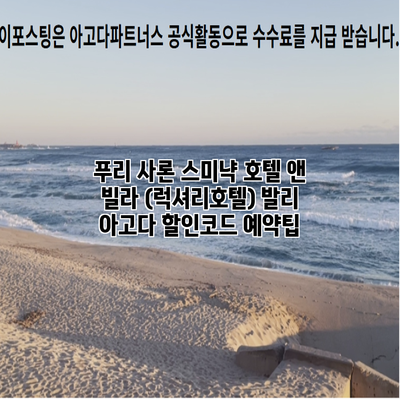 푸리 사론 스미냑 호텔 앤 빌라 (럭셔리호텔) 발리 아고다 할인코드 예약팁