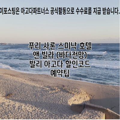 푸리 사론 스미냑 호텔 앤 빌라 (바다전망) 발리 아고다 할인코드 예약팁
