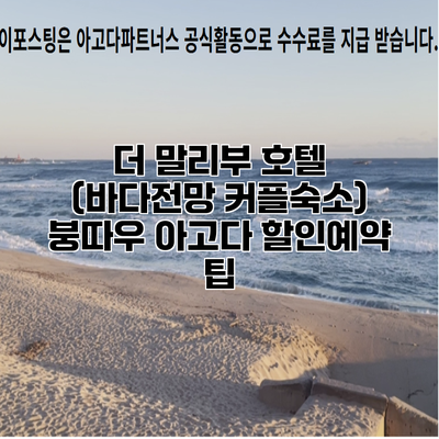 더 말리부 호텔 (바다전망 커플숙소) 붕따우 아고다 할인예약 팁