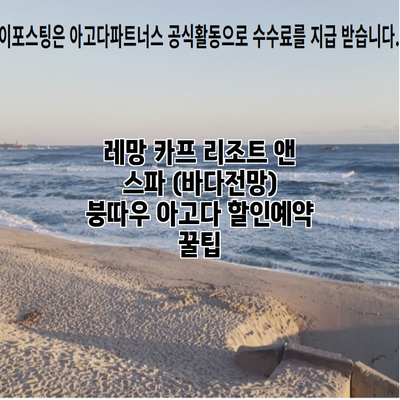 레망 카프 리조트 앤 스파 (바다전망) 붕따우 아고다 할인예약 꿀팁