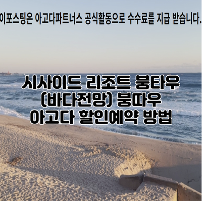 시사이드 리조트 붕타우 (바다전망) 붕따우 아고다 할인예약 방법